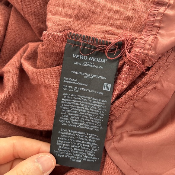 Vero Moda Sleeveless Wrap Jumpsuit Linen blend Waist Tie Women Large Office - Picture 8 of 13